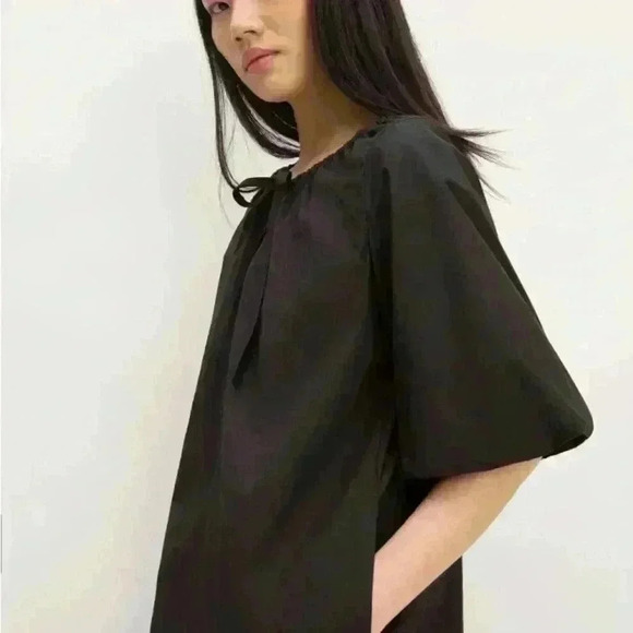 NWT! Everlane The Supima® Puff-Sleeve Dress - Picture 3 of 9